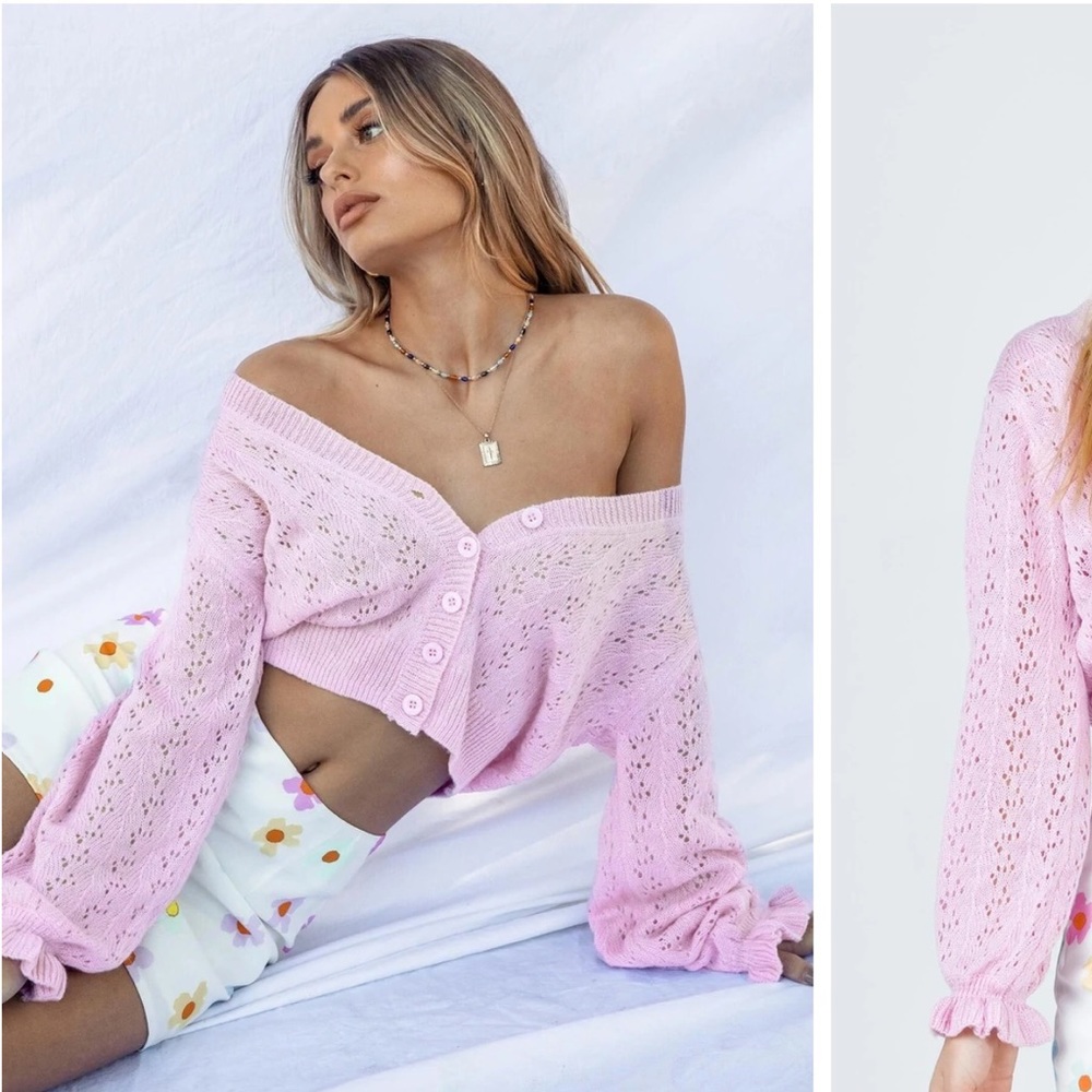Pink Knit Cartigan